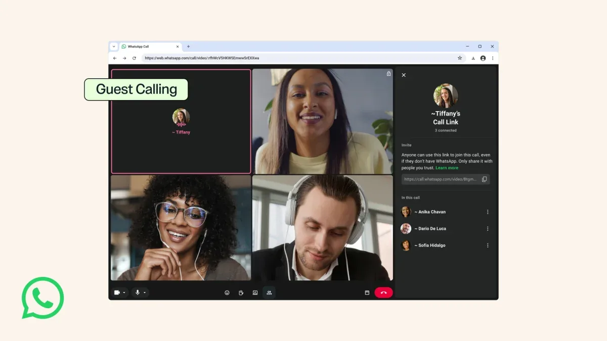 Imagen oficial de Meta Newsroom: ¡WhatsApp ya deja entrar a llamadas sin cuenta ni app!